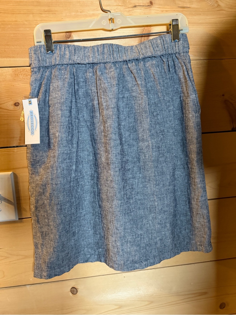 Tie-Waist Chambray Midi Skirt - Blue - Picture 2 of 2